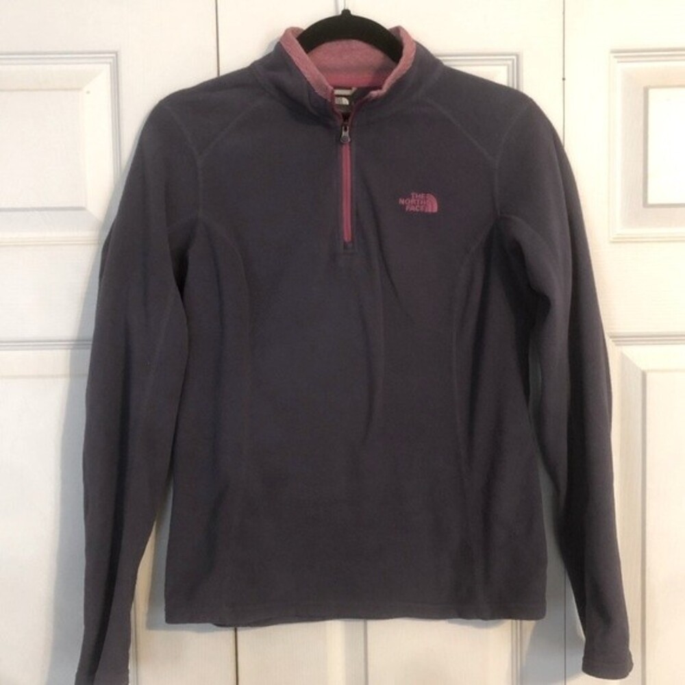 THE NORTH FACE Small Purple Pink 1/4 Zip Fleece Women's Fitted Soft Lightweight